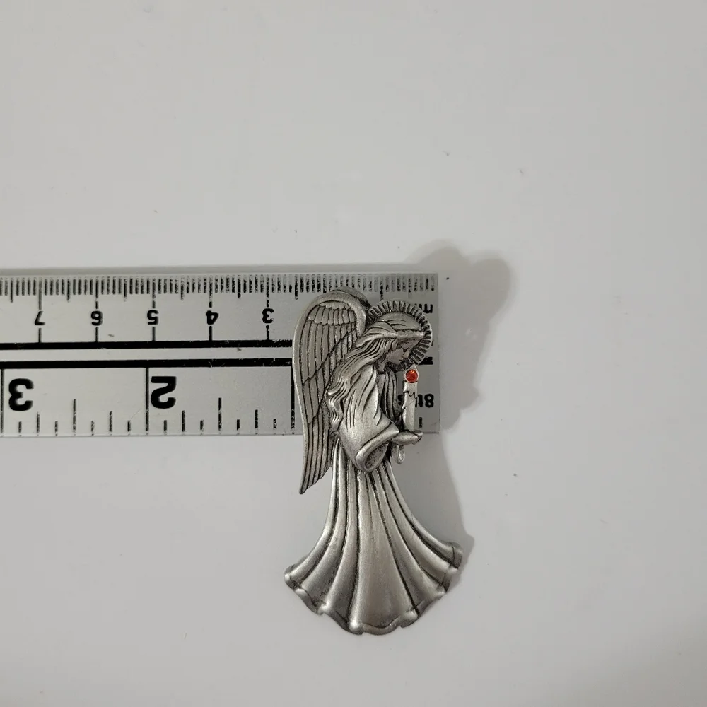 JJ'S Angel Brooch Pewter Vintage